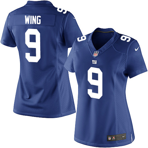 Women's Elite Brad Wing Nike Jersey Royal Blue Home - #9 NFL New York Giants